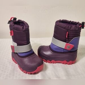Zella Purple and Pink Toddler Rain & Snow Boots Size 8M.  #X11